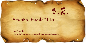 Vranka Rozália névjegykártya